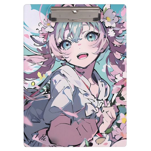 Animated Ai Generated Girl Klemmbrett (Vorderseite)
