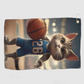 Animated Basketball Cat, Golfhandtuch (Horizontal)