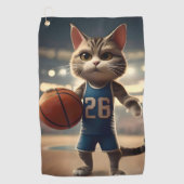 Animated Basketball Cat, Golfhandtuch (Vorderseite)