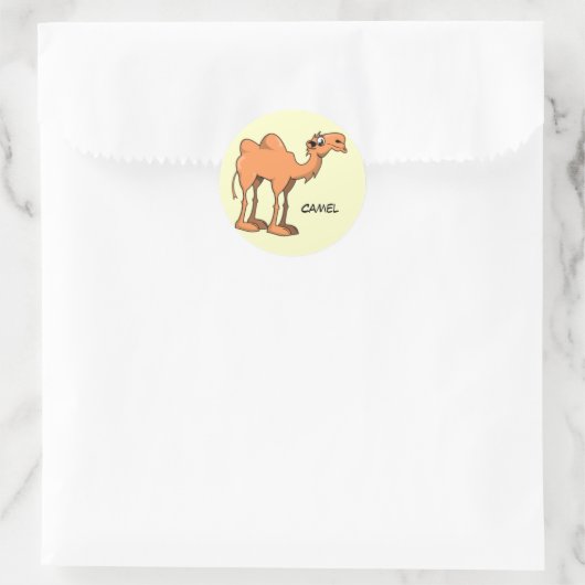 Animated Camel Runder Aufkleber (Tasche)
