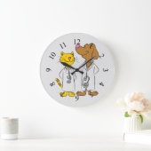 Animated cat and dog Veterinarians Große Wanduhr (Zuhause)