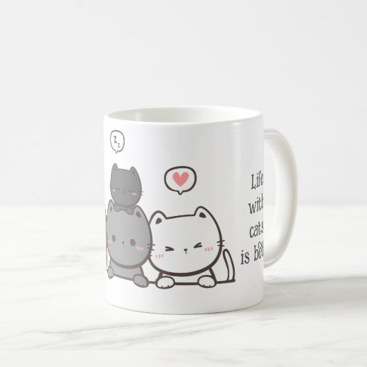 Animated Cat Tasse - niedlich Katzengeschenk - Tas (VorderseiteRechts)