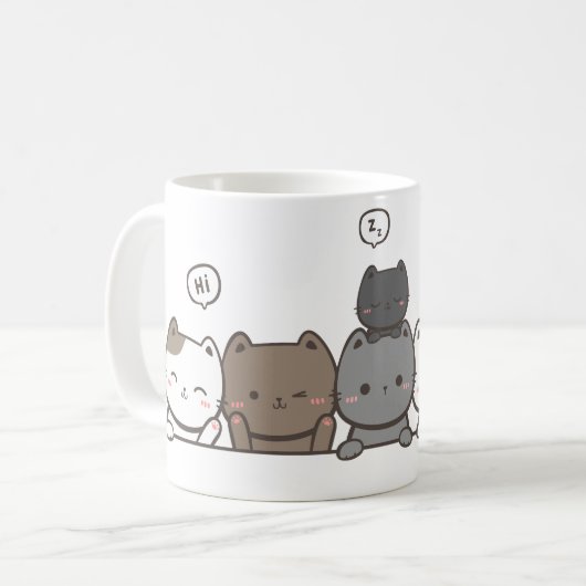 Animated Cat Tasse - niedlich Katzengeschenk - Tas (Vorderseite Links)