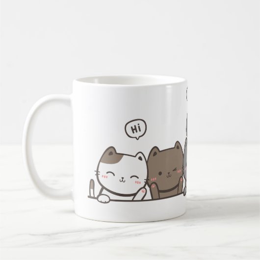 Animated Cat Tasse - niedlich Katzengeschenk - Tas (Links)