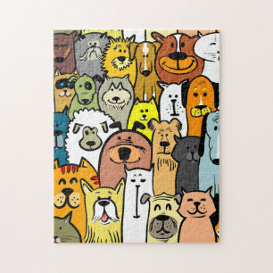 Animated cats and dogs puzzle