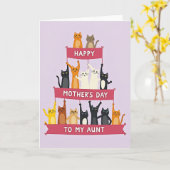 Animated Cats Mothers Day Card Karte (Gelbe Blume)