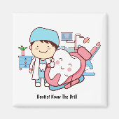 Animated dentist with tooth magnet (Vorne)