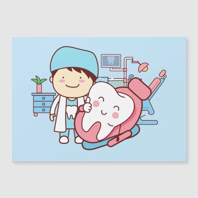 Animated dentist with tooth magnetkarte (Vorderseite)