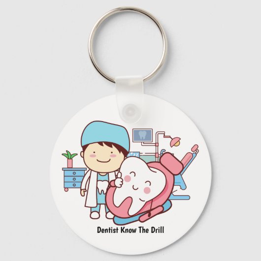 Animated dentist with tooth schlüsselanhänger (Vorderseite)