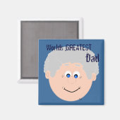 Animated Digital Art Vater Gesicht Grau Hair Magnet (Vorderseite/Rückseite)
