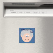 Animated Digital Art Vater Gesicht Grau Hair Magnet (In Situ (Geschirrspüler))
