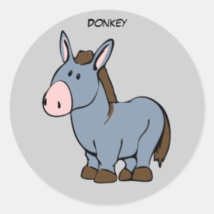 Animated Donkey Runder Aufkleber