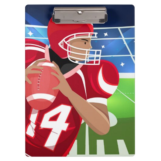 Animated Football Player Zwischenablage Klemmbrett (Vorderseite)