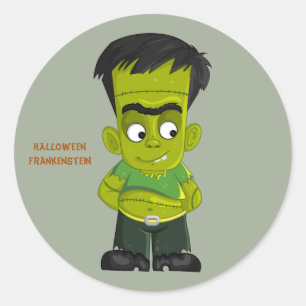 Animated Halloween Frankenstein Runder Aufkleber