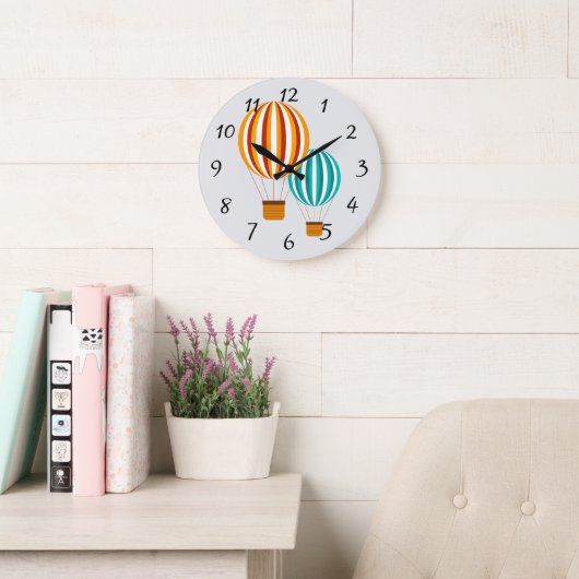 Animated Hot Air Balloon Clock Große Wanduhr (Lesesaal)