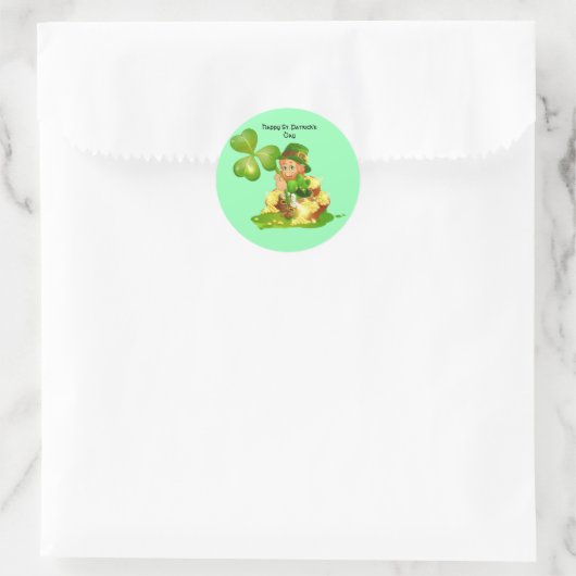Animated Irish Leprechaun Runder Aufkleber (Tasche)