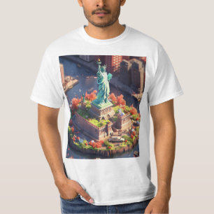 Animated Liberty Statue Nyc Manhattan T - Shirt