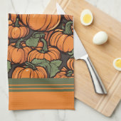 Animated Niedlich Pumpkin Minimalistischen Fall Ha Geschirrtuch (Viertel Falte)