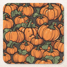 Animated Niedlich Pumpkin Minimalistischen Fall Ha Rechteckiger Pappuntersetzer