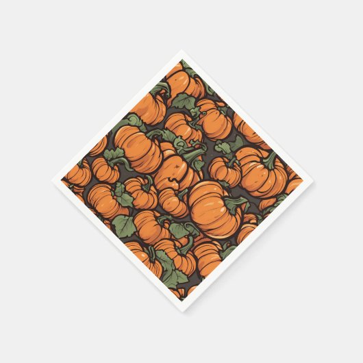 Animated Niedlich Pumpkin Minimalistischen Fall Ha Serviette (Ecke)