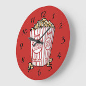 Animated Popcorn background Große Wanduhr (Winkel)