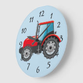 Animated Red Tractor Große Wanduhr (Winkel)