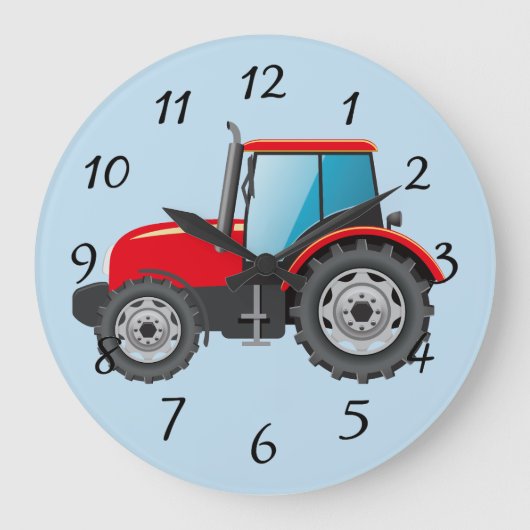 Animated Red Tractor Große Wanduhr (Vorderseite)