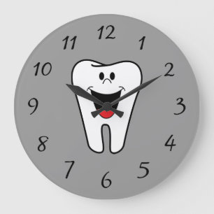 Animated Smiling Tooth Große Wanduhr