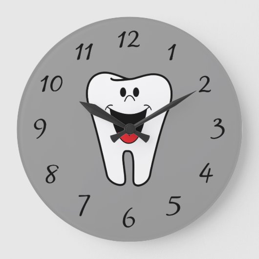 Animated Smiling Tooth Große Wanduhr (Vorderseite)