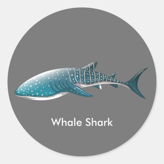 Animated Whale Shark Runder Aufkleber (Vorderseite)