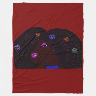 Animation einer jungen Frau mit dunkler Hautfarbe Fleecedecke