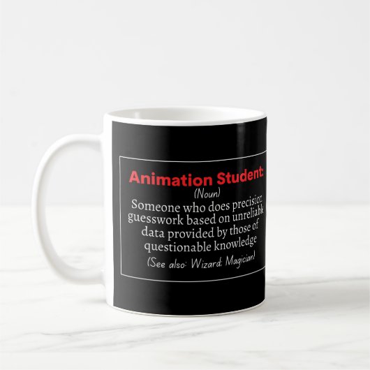 Animation Student lustige Definition Kaffeetasse (Links)