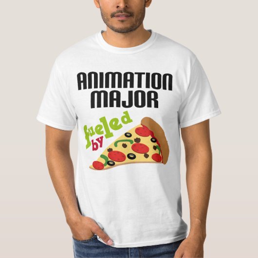 Animations-bedeutendes Geschenk (Pizza) T-Shirt (Vorderseite)
