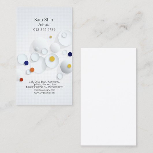 Animator Business Card 3D Dots Scatter Visitenkarte (Vorne/Hinten)