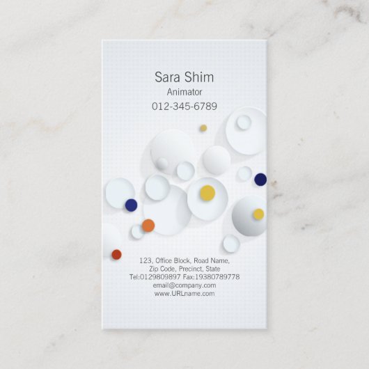 Animator Business Card 3D Dots Scatter Visitenkarte (Vorderseite)