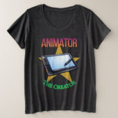 Animator - The Creator Women's Dark  Große Größe T-Shirt (Design vorne)