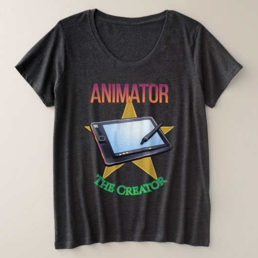 Animator - The Creator Women's Dark  Große Größe T-Shirt (Design vorne)