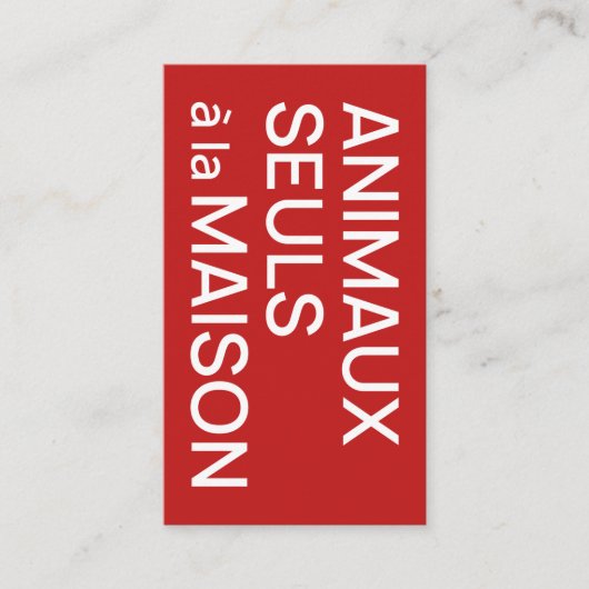 Animaux Seuls a la Maison Visitenkarte (Vorderseite)