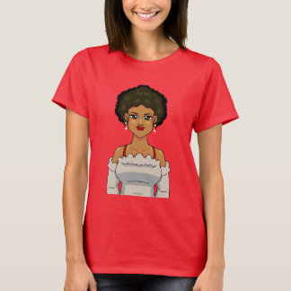 Anime Afro Mädchen Porträt Süß Lieblich Schönheit  T-Shirt