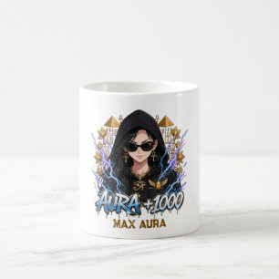 Anime ägyptische Pharaonen-Girl Aura plus 1000 Str Kaffeetasse