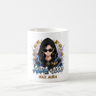 Anime ägyptische Pharaonen-Girl Aura plus 1000 Str Kaffeetasse