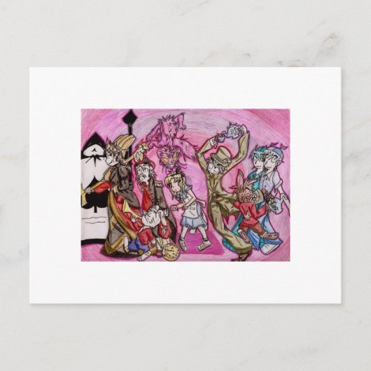 Anime-Alice im Wunderland Postkarte (Vorderseite)