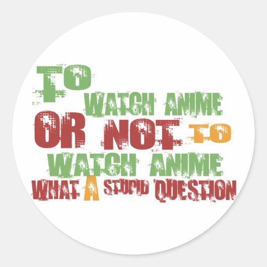 Anime ansehen runder aufkleber (Vorderseite)