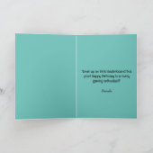 Anime Aquamarin und Black Gamer Custom Age Geburts Karte (Innenseite)