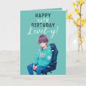 Anime Aquamarin und Black Gamer Custom Age Geburts Karte (Gelbe Blume)