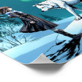 Anime Arctic Wolf Aurora Wall Art Poster (Ecke)