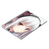 Anime ärgerte Silberhaarmädchen mit grauen Augen Notizblock (Linke Seite)