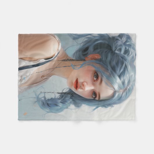 Anime Ariana Fleece Blanket (Vorderseite (Horizontal))
