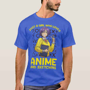Anime Art for women Teen Girl Anime Merch Sketch T-Shirt