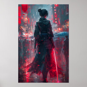 Anime Art Poster mit Androgynous Female Samu